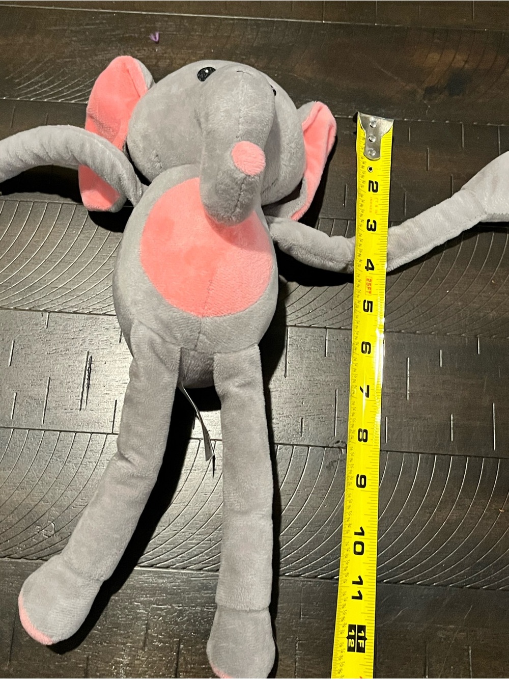 Plush Gray & Pink Elephant Peek a Boo Baby kids stuffed animal